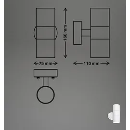 Briloner Außenleuchte Kunststoff 16x7,5x11 cm inkl. GU10 Fassung weiß