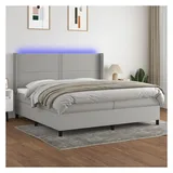 vidaXL Boxspringbett 200 x 200 cm Hellgrau