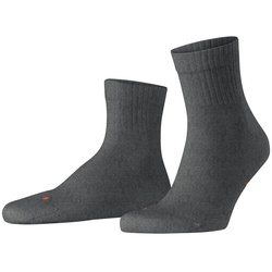 FALKE Unisex Socken - Kurzsocken, Baumwollmischung, Run Rib, Bündchen, einfarbig Dunkelgrau 35-36