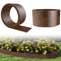 Froadp Beeteinfassung Metall 5m x 15cm, Rasenkante Verzinkt 0,6 mm, Flexible Mähkante Garten, Metall Rasenkanten Beetumrandung für Gartenbeet, Beetbegrenzung, Baumring, Rasenabgrenzung, Rostfarben