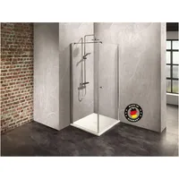 Dusbad Vital 2 Duschkabine mit Drehtür rechts 80 x 90 cm gold ESG-Glas