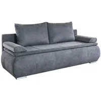 SUN GARDEN Lenon Schlafsofa 207x94x90 cm mit Stauraumfunktion und Kissen Grau - 2 Jahre Gewährleistung - mind. 14 Tage Rückgaberecht - mit