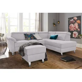 sit&more Hocker Arngast Luxus-Microfaser 58 x 48 x 58 cm Silber
