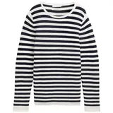 Tom Tailor Strickpullover Dunkelblau / Weiß S
