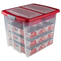 SUNWARE Aufbewahrungsbox Nesta für Weihnachtskugeln (Passend für: 48 Christbaumkugeln ( Ø 70 - 80 mm), L x B x H: 48 x 36,5 x 36,5 cm, Kunststoff, Transparent)