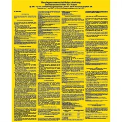 Schild Betriebsvorschriften für Krane, Alu, 420x520 mm