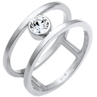 Elli PREMIUM Doppelring Solitär Kristalle 925 Silber Ringe Damen