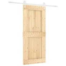 vidaXL Schiebetür rechts 90 x 210 cm Braun/Weiß