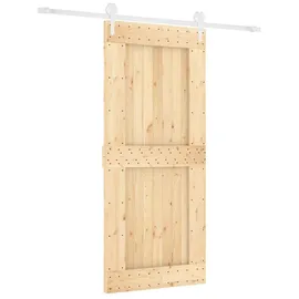 vidaXL Schiebetür rechts 90 x 210 cm Braun/Weiß