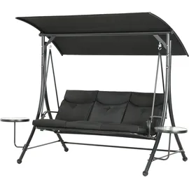 Outsunny Hollywoodschaukel Schwarz 3-Sitzer