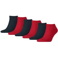 TOMMY HILFIGER Herren Sneaker Socken, 6er Pack - TH, Baumwolle, Uni, 39-49 Dunkelblau/Rot 39-42