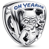 PANDORA Marvel Guardians of the Galaxy Rocket Raccoon & Groot Emblem Charm aus Sterling-Silber mit Emaille in der Farbe Silber-Blau, Marvel X PANDORA Kollektion, 792565C01