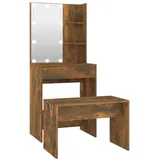 vidaXL Schminktisch-set mit Led Räuchereiche Holzwerkstoff