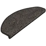 Karat Velours Stufenmatte Lyon Meliert Schwarz 23,5 x 65 cm Halbrund