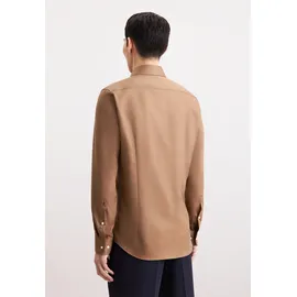 Seidensticker Businesshemd "Schwarze Rose", Herren, Gr. L (42), normale Ärmellängen, nougat, 100% Baumwolle, unifarben, slim fit, 2-Knopf-Manschette, Hemden, Slim 1/1 Kentkragen Uni