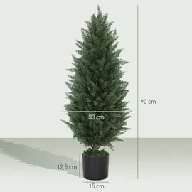 Homcom Künstliche Zypresse 2er-Set groß 90 cm