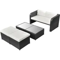 vidaXL Garten-Lounge-Set 4-tlg. schwarz 42481