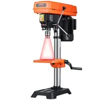 254 Mm Tischbohrmaschine, 550 W Induktionsmotor, Säulenbohrmaschine Mit 550-2500u/min Einstellbarer Geschwindigkeit, 0–45° Neigbarer Arbeitstisch, Röntgenpositionierung, Für Holzmetall