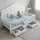 Okwish Kinderbett mit Stauraumschubladen 90 x 200 cm Kiefer massiv weiß