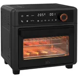 Homcom Minibackofen mit Umluft 13L Mini Ofen mit Backblech, Grillrost und Krümelblech, 40 °C-220 °C Heißluftfritteuse mit 12 Programmen, Frittierkorb, 12h Timer, 1200W, Edelstahl