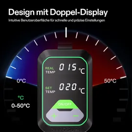 VIVOSUN Anzucht-Heizmatte mit digitalem Dual-Display-Thermostat, 25x53 cm