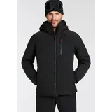 ICEPEAK Skijacke "H SKIJACKE FOLEY", Herren, Gr. 58, schwarz, Softshell, Obermaterial: 88% Polyester, 12% Elasthan, unifarben, sportlich, hoch geschlossener Ausschnitt, Langarm eingesetzt eingefasste Kante mit Klettverschluss, Jacken