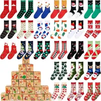 LuxusKollektion Weihnachtssocken Adventskalender 24 Paar Geschenkboxen Damen Herren