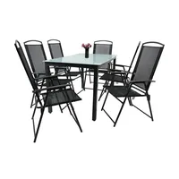 VCM Gartensitzgruppe anthrazit Metall B/H/L: ca. 140x76x80 cm