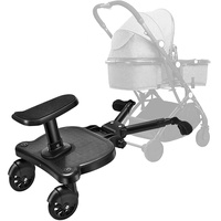Trittbrett für Kinderwagen Universal, Pedal Universal Buggy Board mit Sitz 360 Grad Stabiles Zweirad für Kinder von 2–6 Jahren