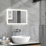Vicco Badspiegel Wandspiegel LED-Spiegel Weiß 60 x 40 cm