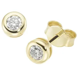 Luigi Merano Ohrstecker mit Brillanten in Zargenfassung, Gold 585 Onesize Weiss Damen 