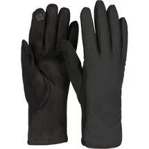 Stylebreaker Touchscreen Handschuhe Zick-Zack bestickt Schwarz Einheitsgröße