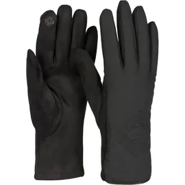 Stylebreaker Touchscreen Handschuhe Zick-Zack bestickt Schwarz Einheitsgröße