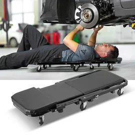 STAHLWERK Werkstatthocker Kunstleder schwarz 2 in 1 bis 150 kg Tragfähigkeit