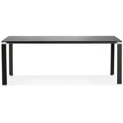 Kadima Design Schreibtisch Glas Schwarz  Elegant  200x100cm  Metallbeine  Besprechungstisch  Büro