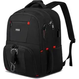 YIORMIOR Rucksack Herren Schulrucksack Jungen Teenager für 17,3 Zoll Laptop Rucksack Arbeit Wasserdicht Business Daypacks mit USB