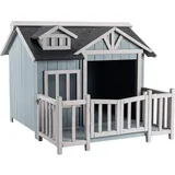 Wiltec Hundehütte 93,5 x 77,5 x 70 cm Holz Grau