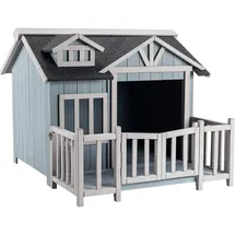 Wiltec Hundehütte 93,5 x 77,5 x 70 cm Holz Grau