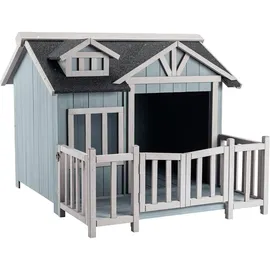 Wiltec Hundehütte 93,5 x 77,5 x 70 cm Holz Grau