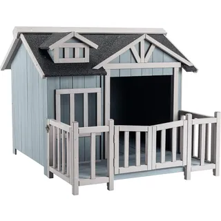 Wiltec Hundehütte 93,5 x 77,5 x 70 cm Holz Grau