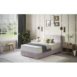 Boxbett INOSIGN "Thor mit Bettkasten, inkl. Matratze, Topseller", rosa (stripes 8626 flamingo), B:126cm L:208cm, Komplettbetten, Boxspringbett, Topper und Zierkissen, in verschiedenen Härtegraden verfügbar