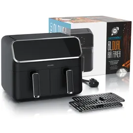 Arendo Heißluftfritteuse XXL Doppelkammer 8L schwarz