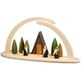 Seiffener Volkskunst | LED Lichterbogen Schwibbogen 42x21cm | Original Erzgebirgische Volkskunst | 15380 | Weihnachten Weihnachtsbogen | Bergwichtel