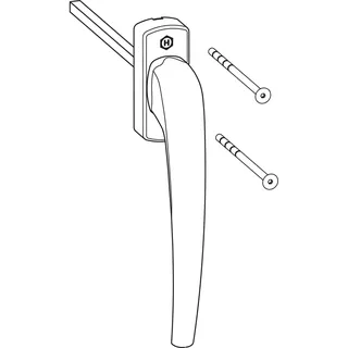 Hautau ATRIUM HKS Drehgriff 201 EG, Einlassgetriebe, Alu silber eloxiert,