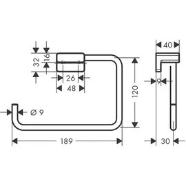 Hansgrohe AddStoris Handtuchring Schwarz 41754670