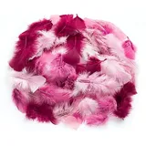 buttinette Echte Federn, rosé-altrosa-bordeaux, 20 g = ca. 160–170 Federn