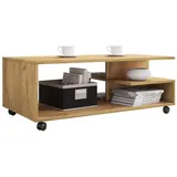 VCM Holz Couchtisch Rollen rollbar Stango XL