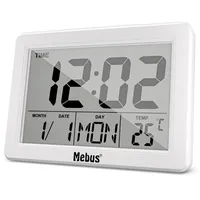 MEBUS 25738 Quarz-Wecker silber