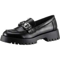 Loafer ANISTON SHOES, Damen, Gr. 36, schwarz, Lederimitat, modisch, Schuhe Business-Slipper Loafer, Slipper, Halbschuh mit Bequemweite G (=weit) - NEUE KOLLEKTION, Topseller