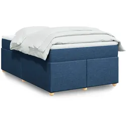 Boxspringbett mit Matratze Blau 120x200 cm Stoff